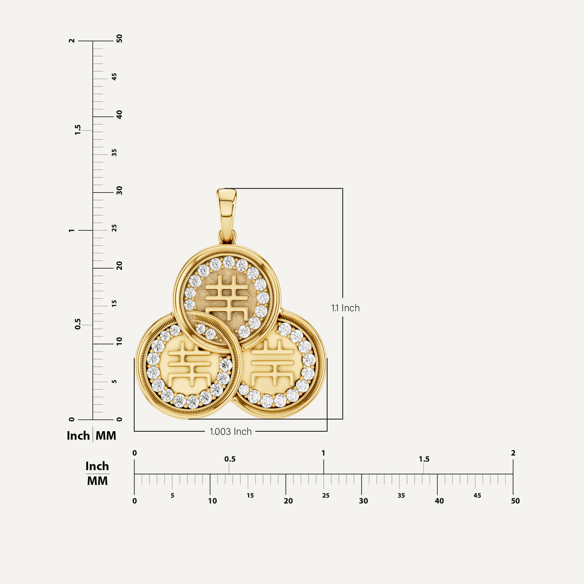 CHICLOVE, FENG SHUI COIN PENDANT
