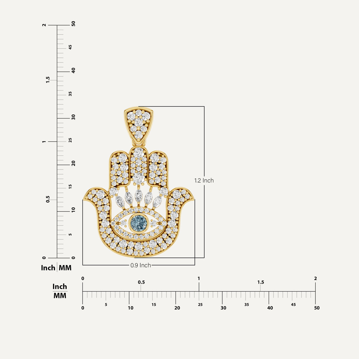 HANZEL, HAMSA HAND PENDANT